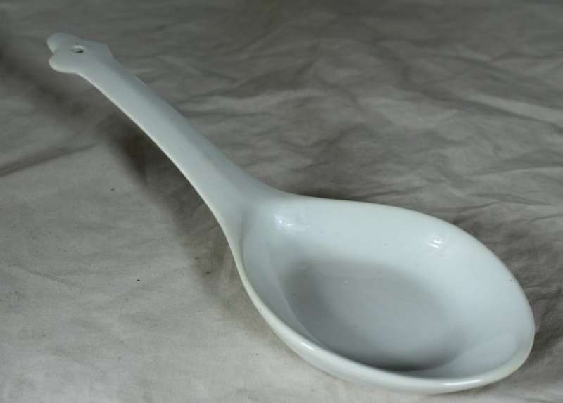 White serving spoon