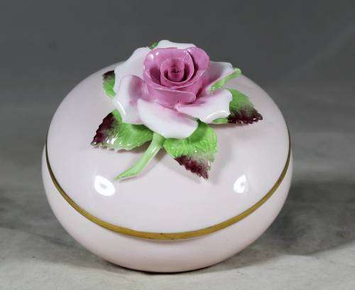 Denton China - medium pink rose trinket holder