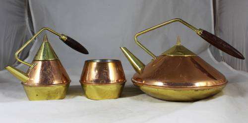 Brass and Copper Tea Set - Bid Now!!