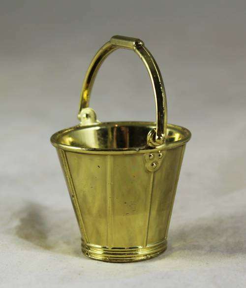 Miniature brass water bucket