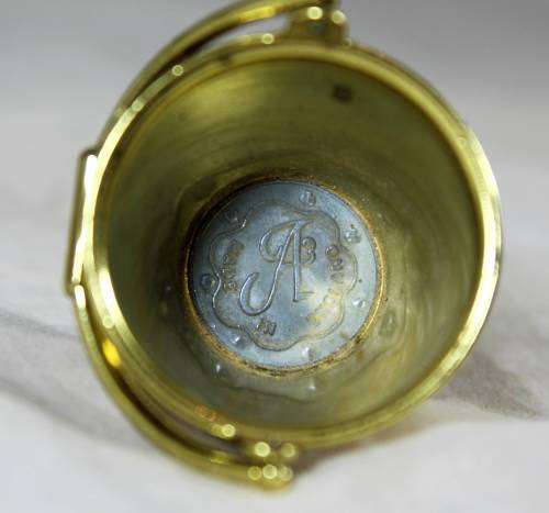 Miniature brass water bucket