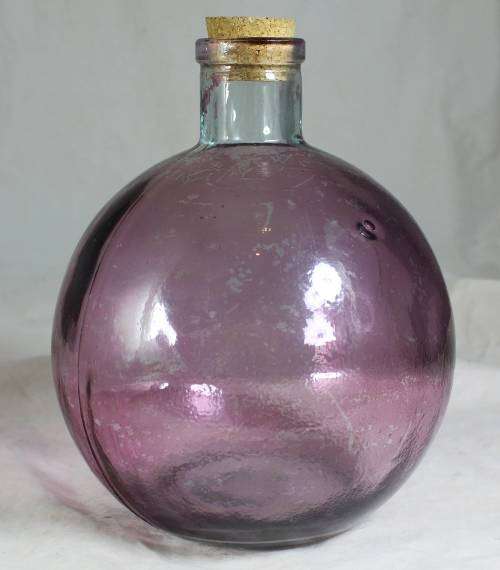 Round Purple Glass Container - Bid Now!!