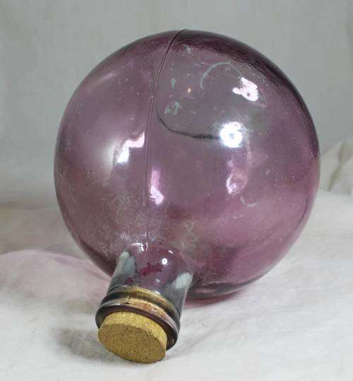 Round Purple Glass Container - Bid Now!!