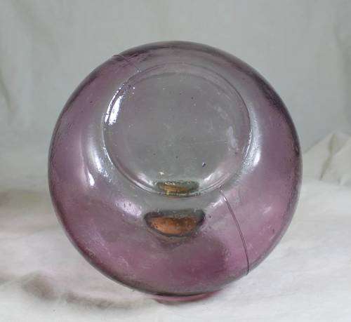Round Purple Glass Container - Bid Now!!