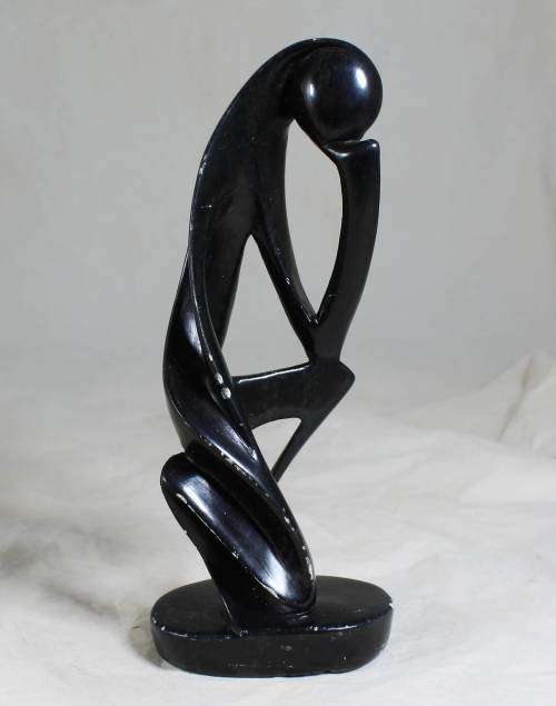 Black Stone `thinker` piece  - Bid Now!!