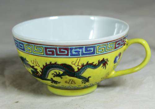 Chinese Yellow with Green Jingdenzhen Dragon Trio- Bid Now!!