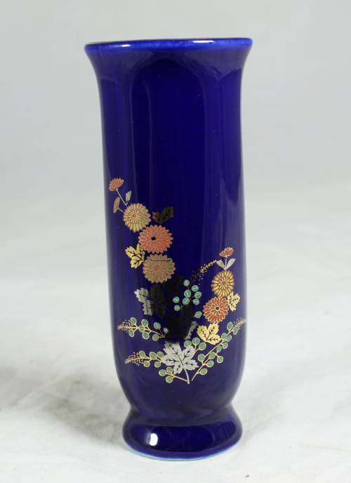 Cobalt blue - small cylinder shape oriental vase