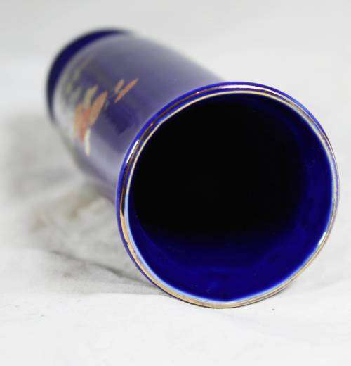 Cobalt blue - small cylinder shape oriental vase