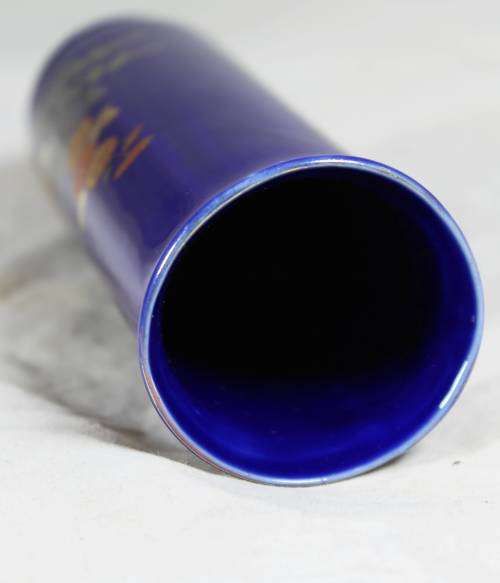 Cobalt blue - cylinder shape oriental vase