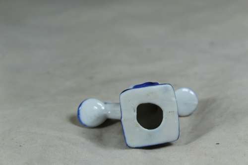 Miniature blue and white telephone