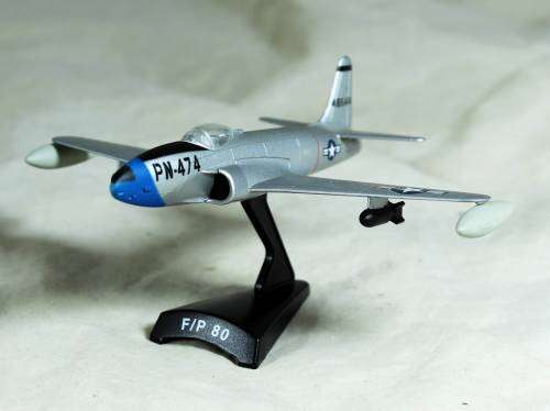 Postage Stamp Planes - Metal Die Cast on Stand - Lockheed P80 Shooting Star - Bid Now!!