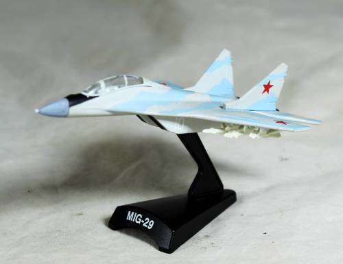Postage Stamp Planes - Metal Die Cast on Stand -   MIG-29  - Bid Now!!