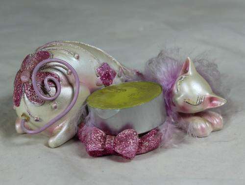 Show cat with candle - Pink