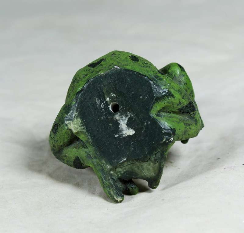 Frog with feet on ear