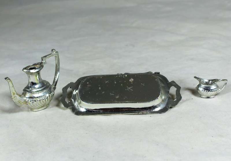 Plated metal miniature serving set -  Gorgeous!