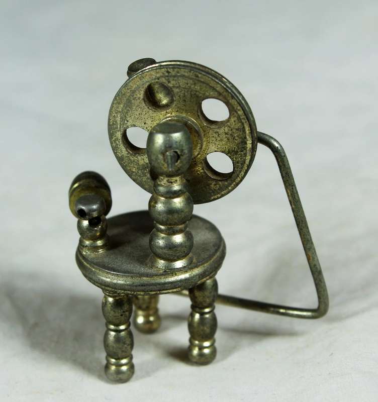 Miniature brass spinning wheel