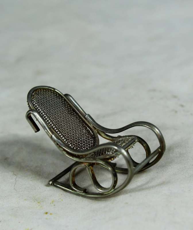 Miniature brass rocking chair