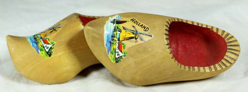 Small pair of wooden dutch shoes