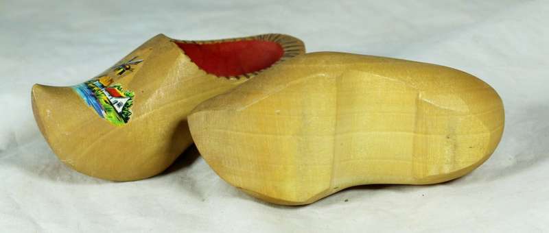 Small pair of wooden dutch shoes