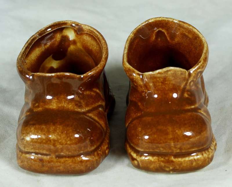 Small pair of porcelain boots