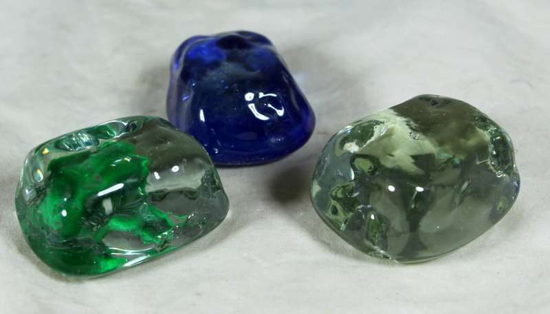 Trio of Glass Stones - Sparkling!!!!! Bid Now!!!