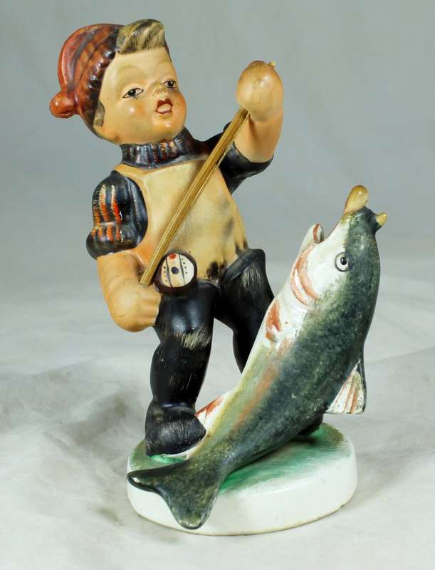 Friedel - Bavaria - Boy Catching a Fish - Made in West Germany!!!!!