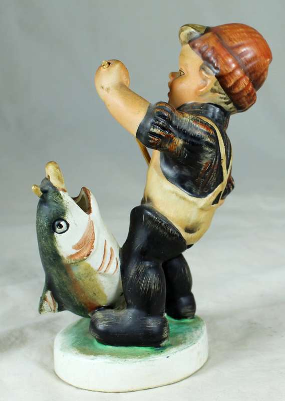 Friedel - Bavaria - Boy Catching a Fish - Made in West Germany!!!!!