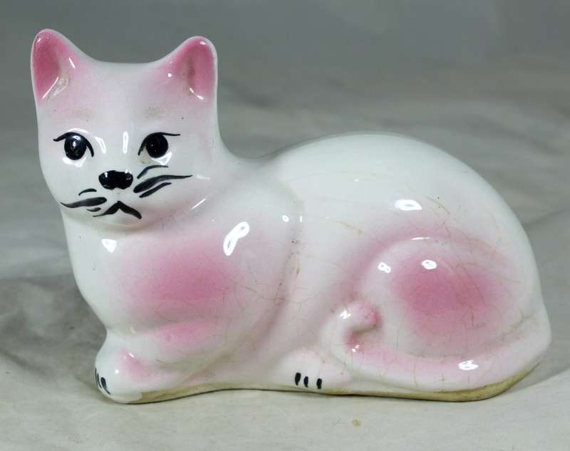 pink & white Cat lying down