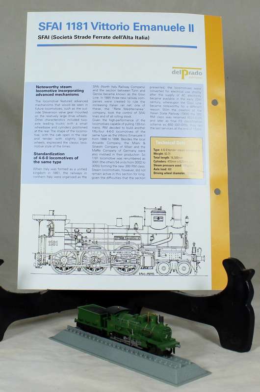 Del Prado - Locomotives of the world - N gauge - SFAI 1181 VittorioI Emanuele II