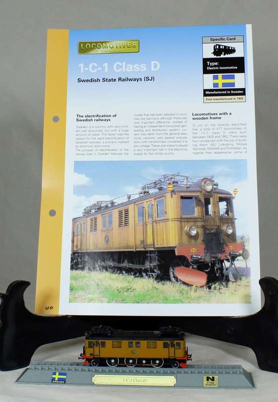Del Prado - Locomotives of the world - N gauge - Swedish state railways 1-C-1 Class D