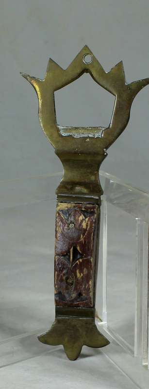 BOTTLE OPENER - BRASS WITH WOOD INLAY - BID NOW !!!
