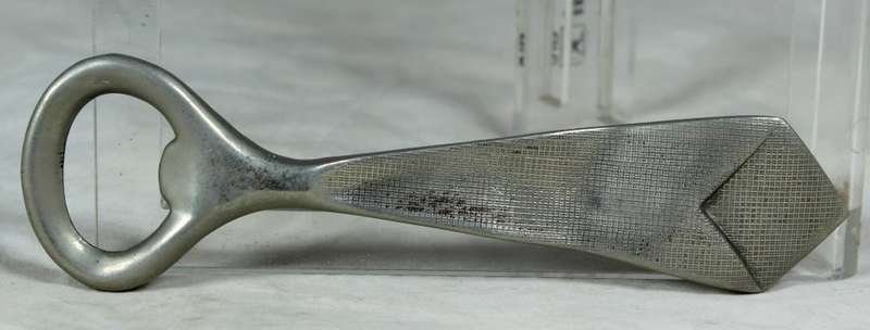 Metal tie bottle opener
