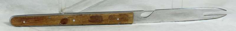 BOTTLE OPENER - A  WOOD AND SILVER OPENER & FORK - BID NOW!!!