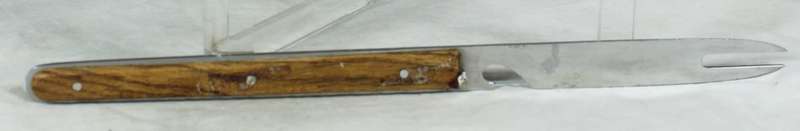 BOTTLE OPENER - A  WOOD AND SILVER OPENER & FORK - BID NOW!!!