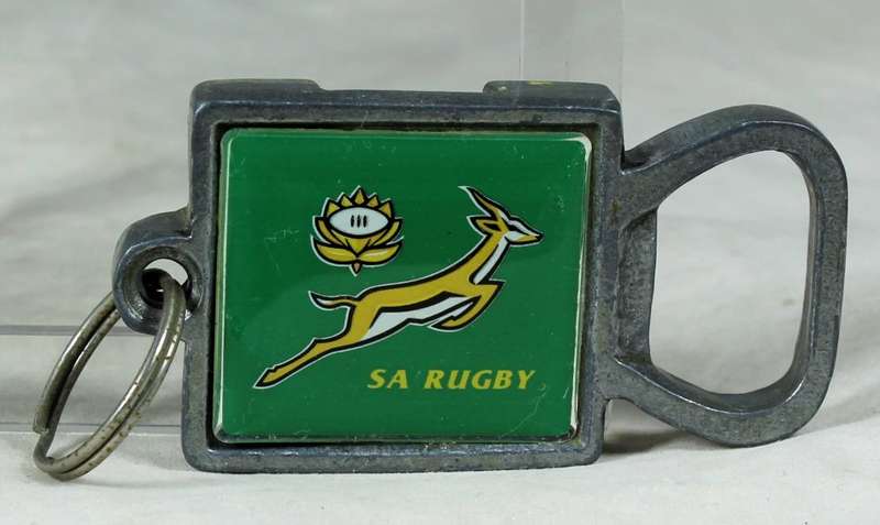 South African rugby bottle opener with key ring
