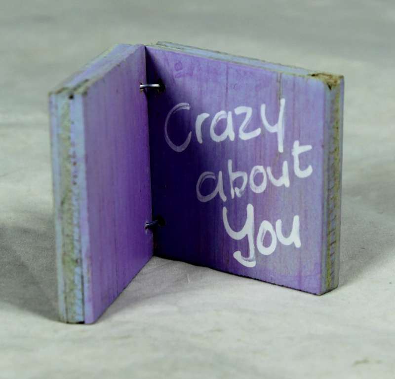Miniature crazy about you wooden book