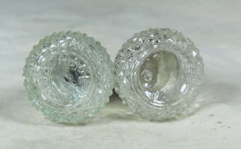 Miniature glass & silver salt & pepper set