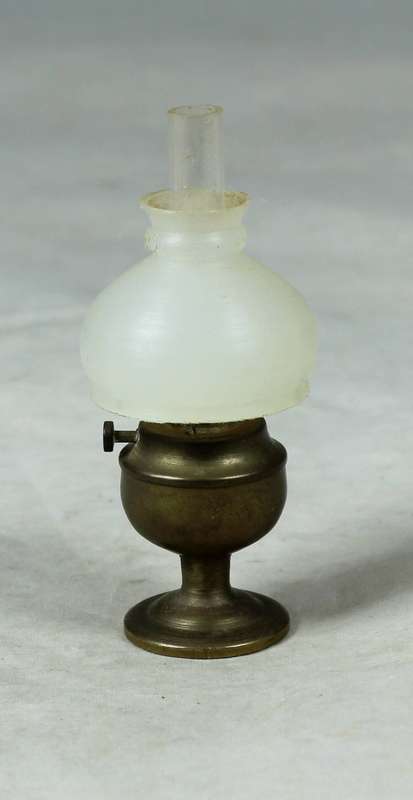 Miniature brass table lamp