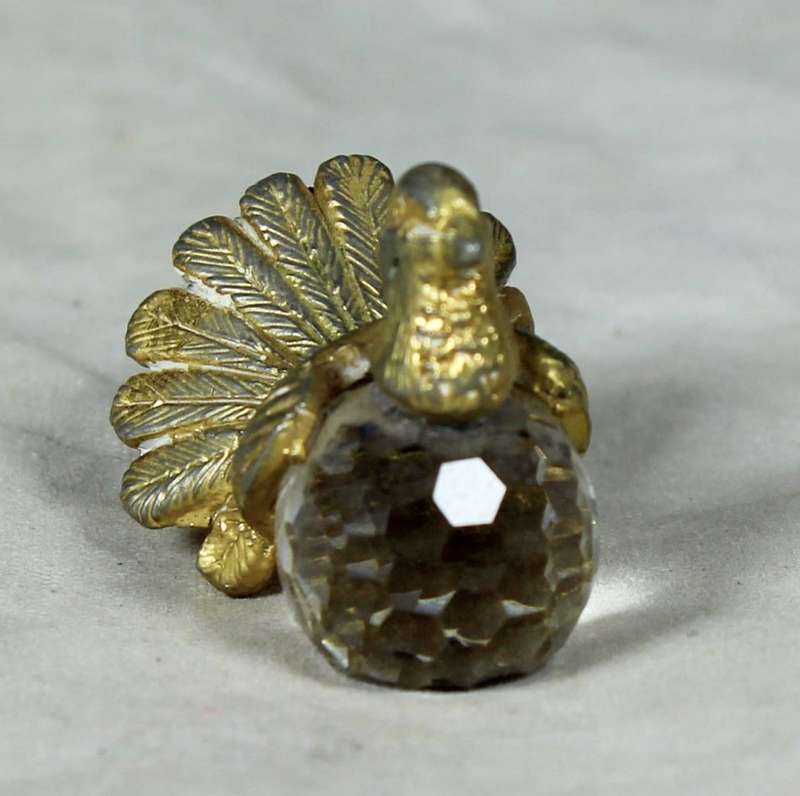 Miniature metal and glass dove
