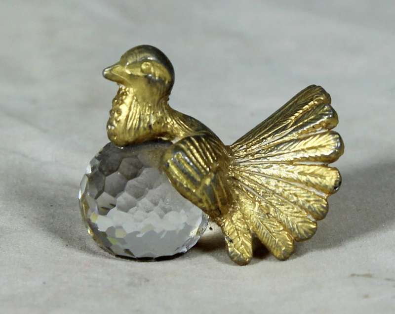 Miniature metal and glass dove