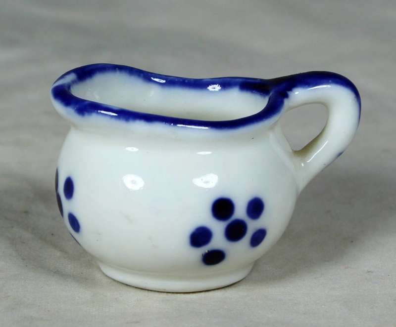 Miniature blue and white milk jug