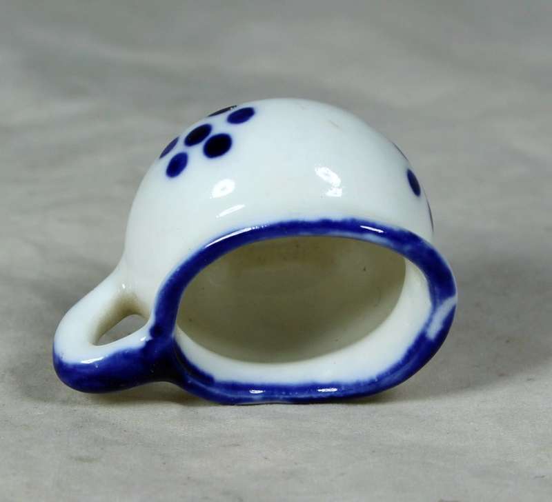Miniature blue and white milk jug