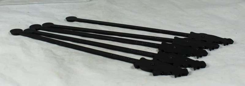 Five plastic penguin swizzel sticks