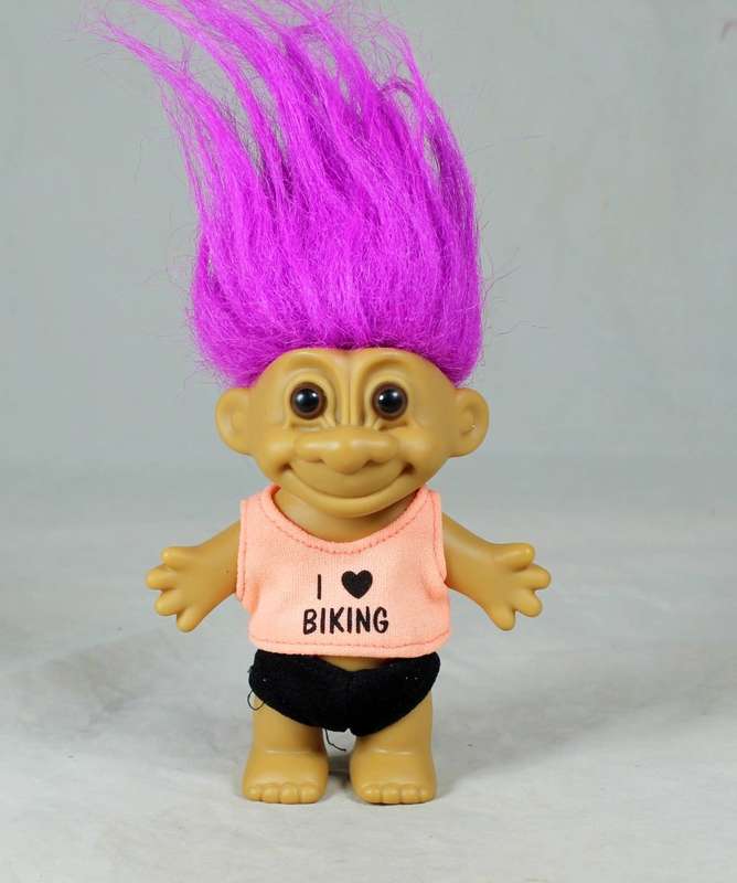 RUSS TROLL DOLL MADE IN CHINA - I LOVE BIKING TSHIRT-BID NOW!!