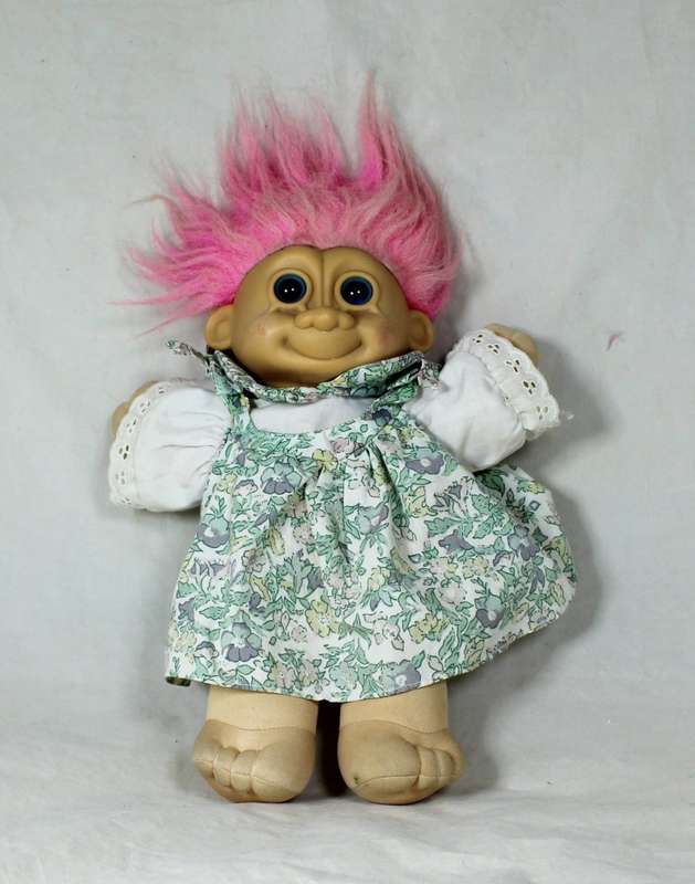 TROLL DOLL MADE IN CHINA - IN A SUMMER DRESS - BID NOW!!!!