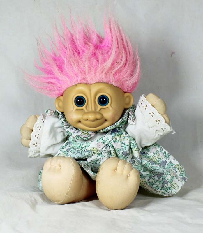 TROLL DOLL MADE IN CHINA - IN A SUMMER DRESS - BID NOW!!!!