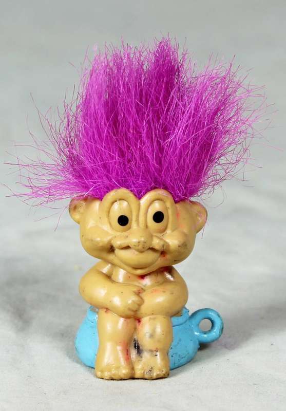TROLL DOLL MADE IN CHINA - SMALL BABY TROLL ON A POTTIE - BID NOW!!!!
