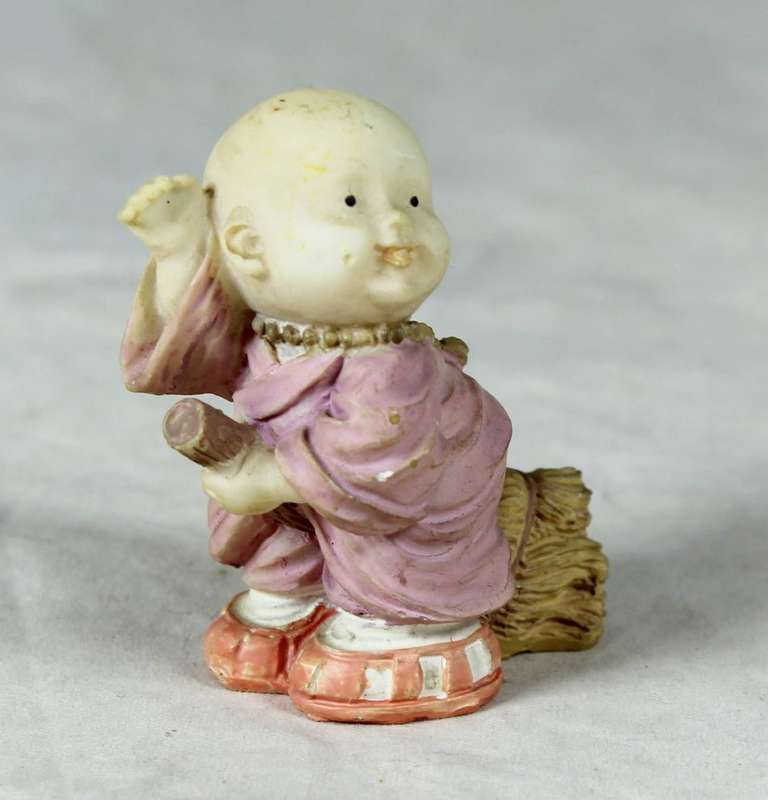 Baby Buddha - Monk Riding a Broom