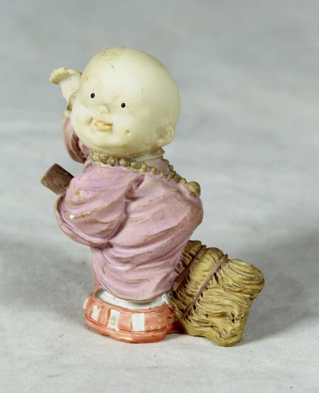 Baby Buddha - Monk Riding a Broom