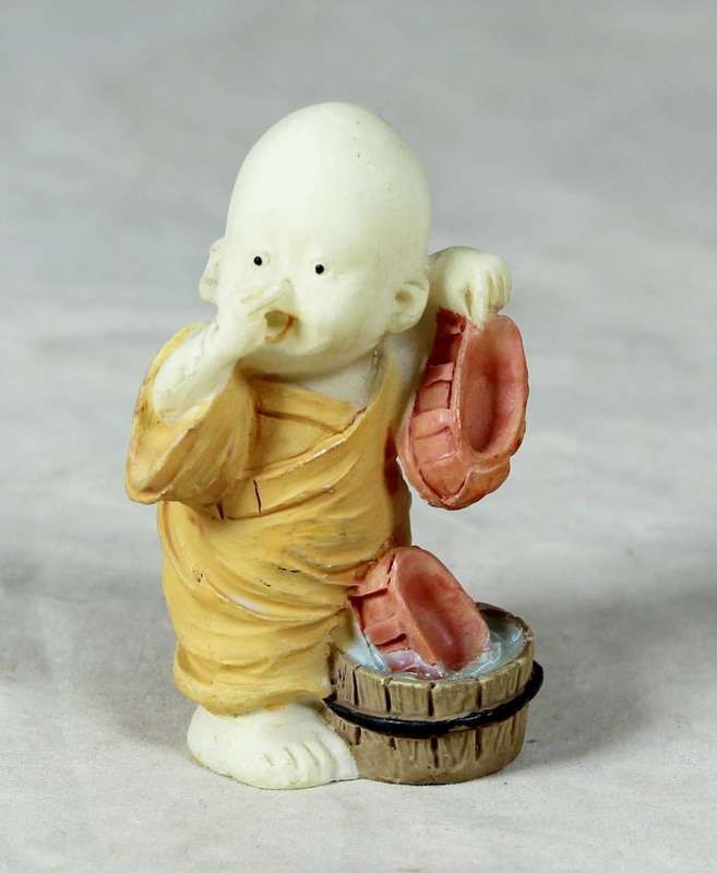 Baby Buddha - Monk Washing his Shoes